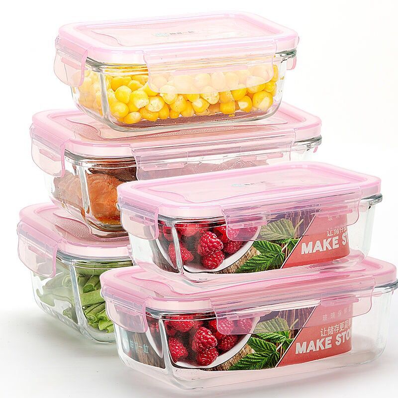 Meal Prep Glass Containers Oven Safe - 電子レンジ加熱弁当箱,3個,ワーカーリーキッチン用,料理用,蓋付きラウンド,健康食品