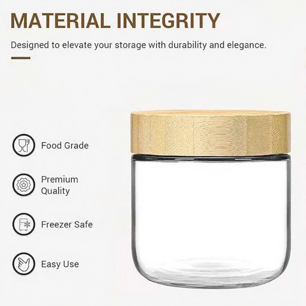 Meal Prep Jars With Lids - キッチン収納ジャー 密閉ガラスジャー 4個セット ガラス製オーバーナイトオーツジャー 密閉蓋付き ヨーグルト用漏れ防止ミールプレップ
