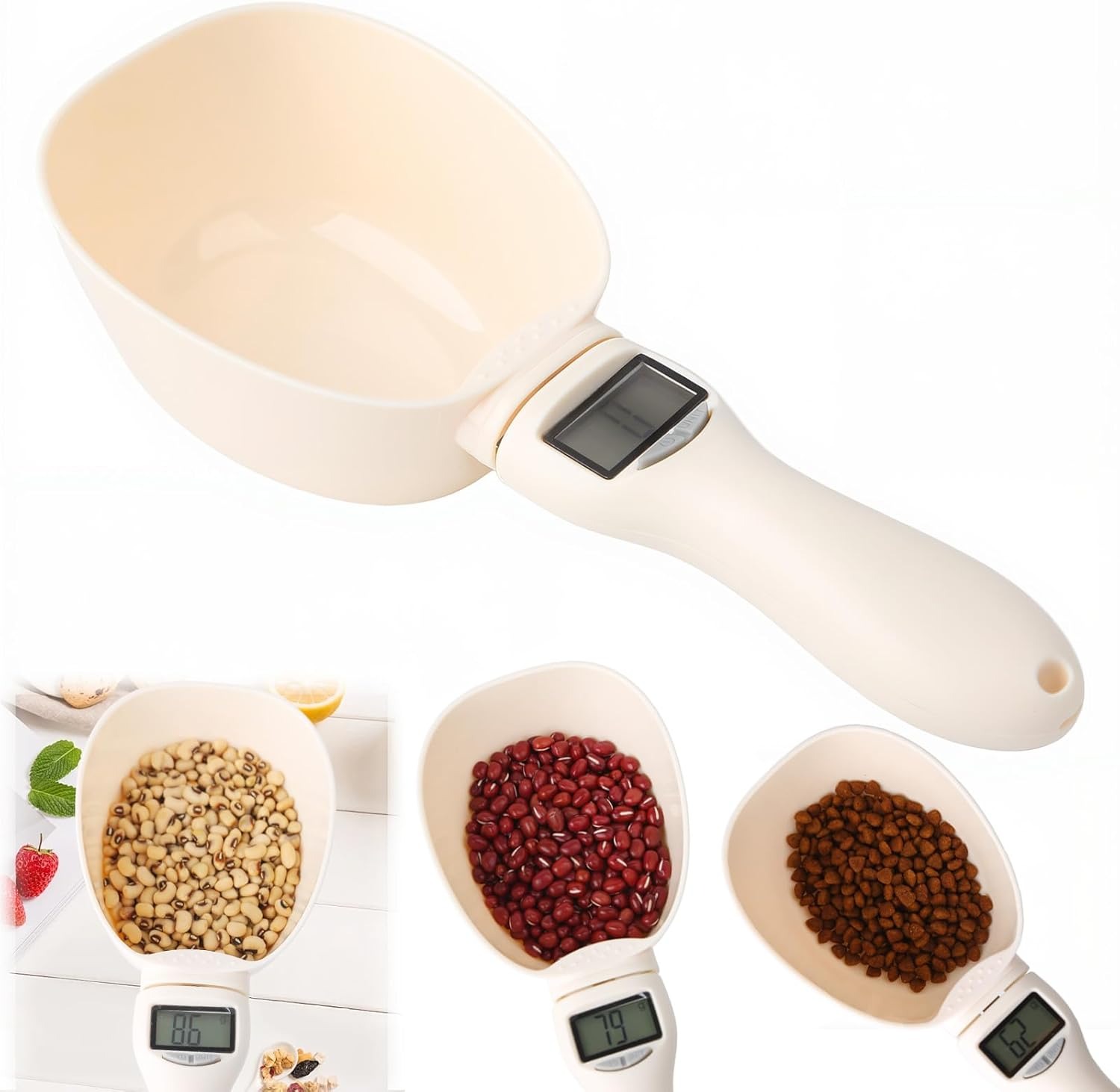 Portion Scale Digital - ペットフードデジタル計量スプーンスケール – 800g/0.1gの精度、正確なペットの給餌用LCDディスプレイ、猫/犬の餌の量制御