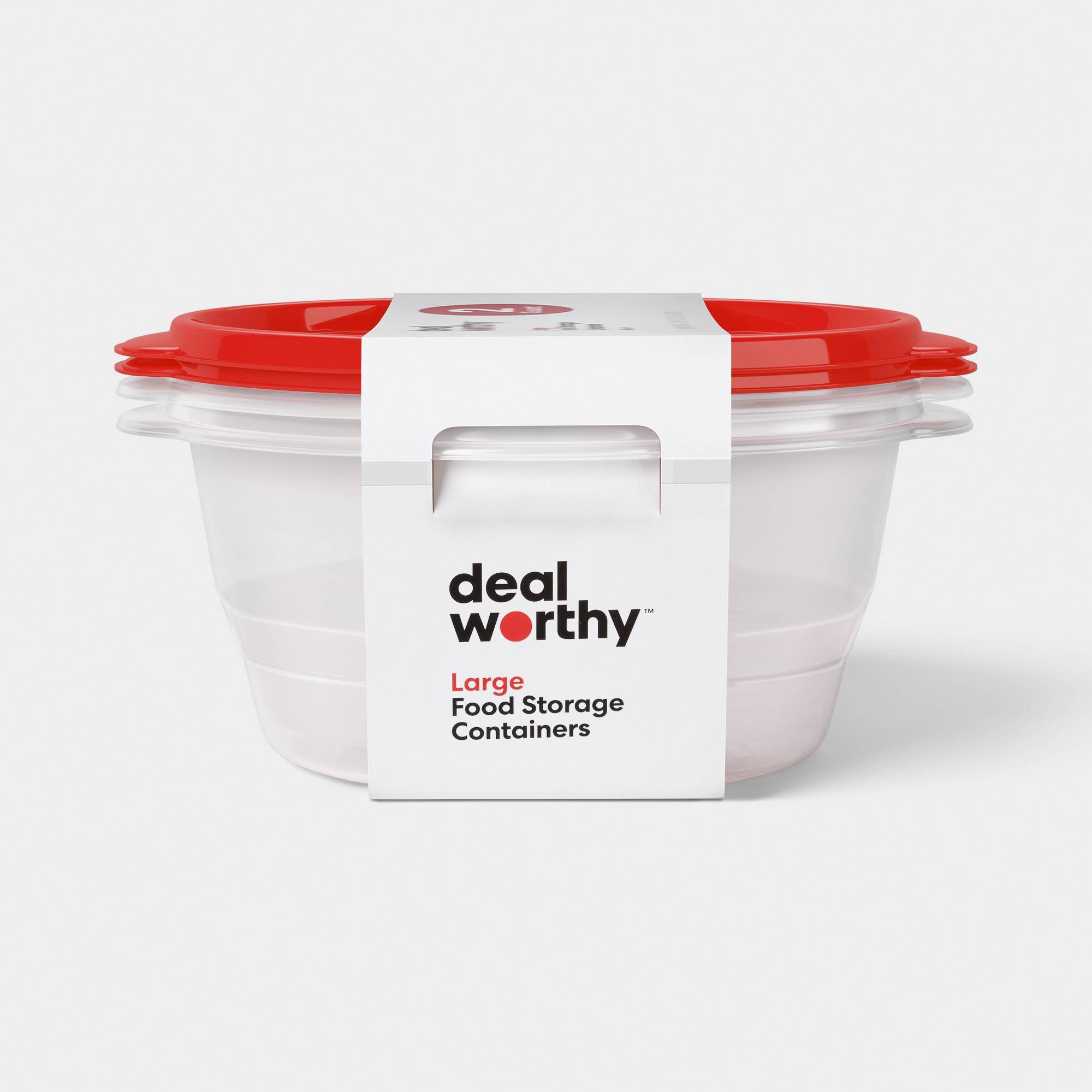 Meal Prep Container - 2ct大型丸型食品保存容器 128オンス 透明プラスチック蓋付き ミールプレップ パントリー キッチン整理用
