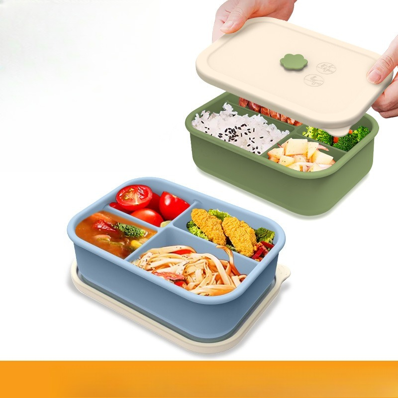 Meal Prep For Weight Loss - 電子レンジ対応シリコンランチボックス分割食品保存容器漏れ防止食事準備ボックス減量ダイエット毎日のオフィスでの使用に