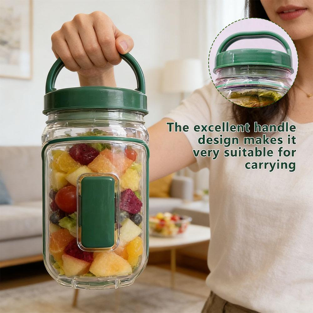 ポータブルサラダコンテナジャー フォークとドレッシング層付き - Meal Prep Container のレビューと価格