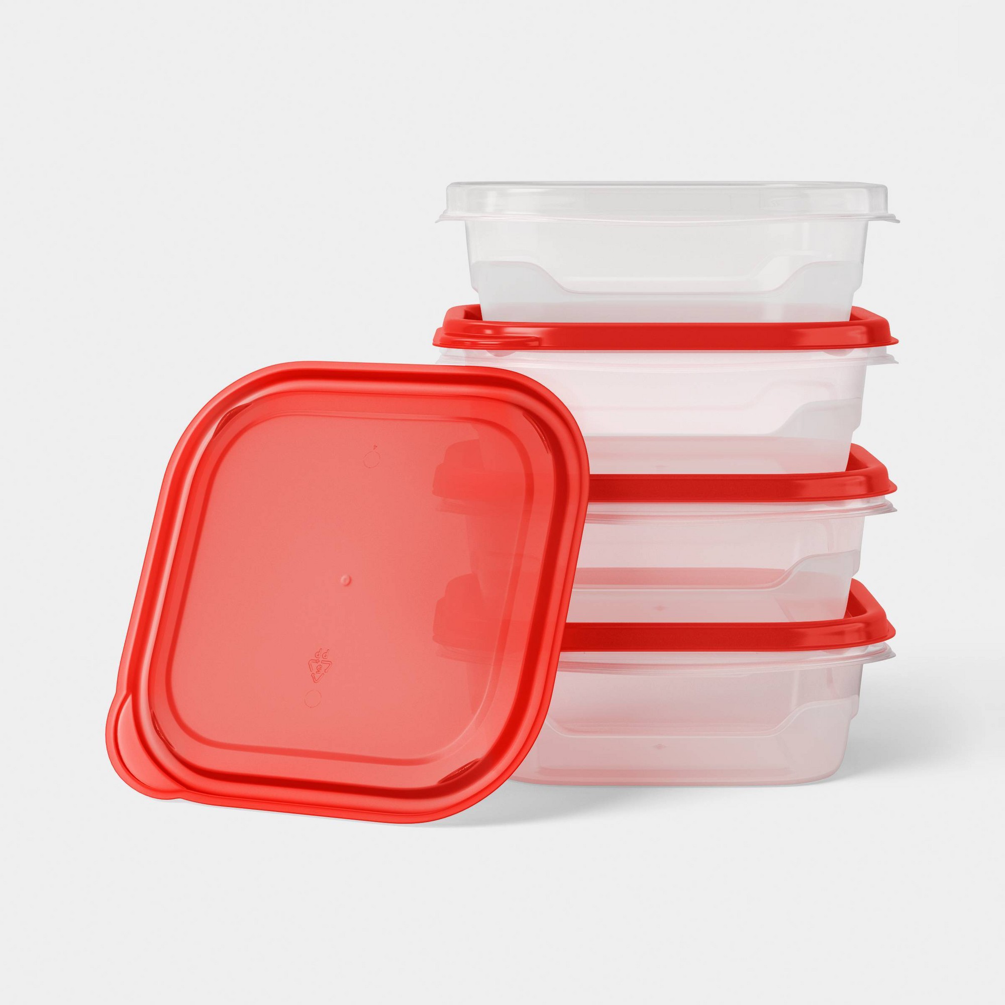 4個入り小型正方形食品保存容器、スナップ蓋付き、23オンス再 - Meal Prep Container のレビューと価格
