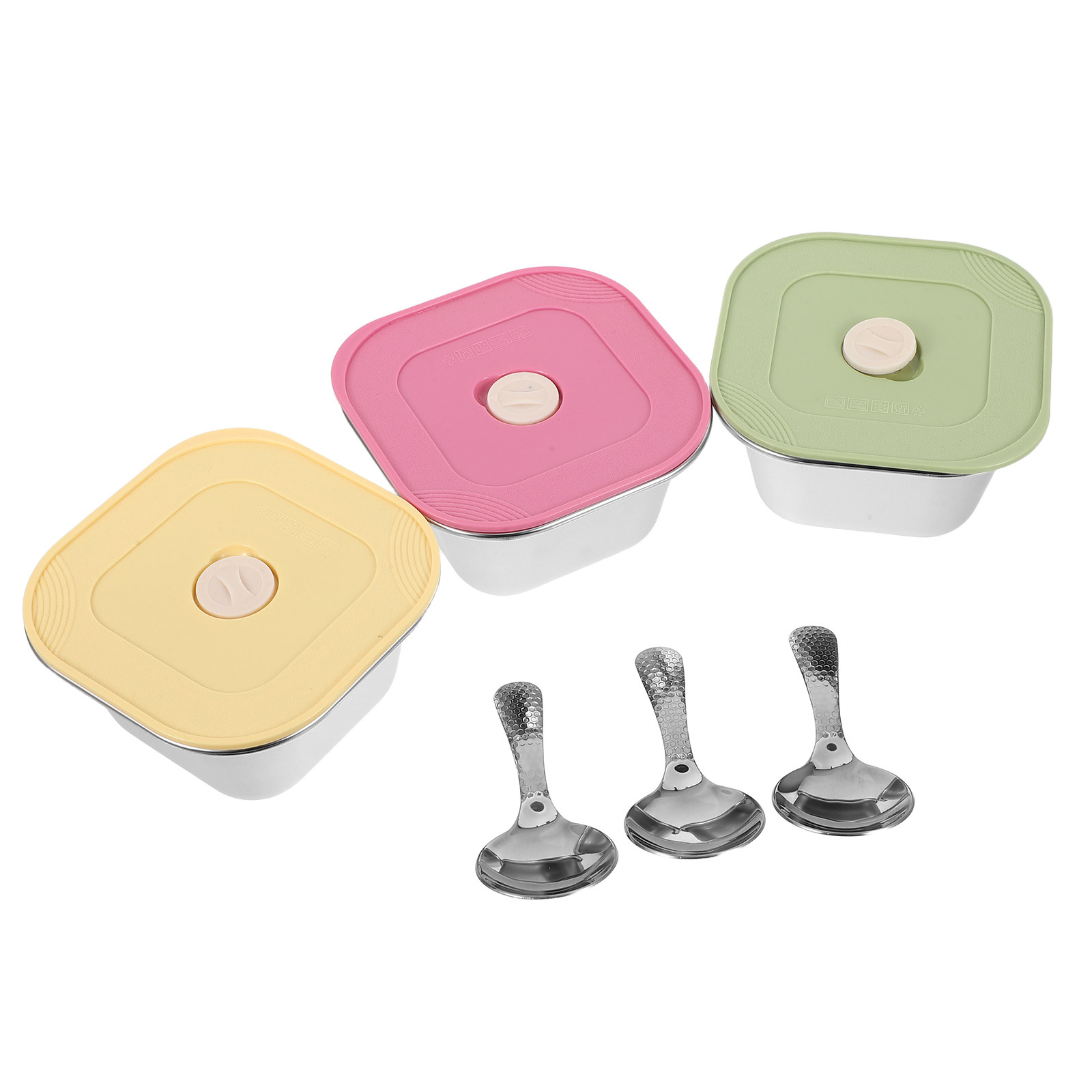 3個セット ステンレス製スナック容器 積み重ね可能 漏れ防止 - Meal Prep Container のレビューと価格