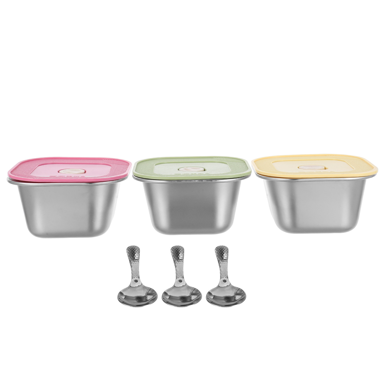 3個セット ステンレス製スナック容器 積み重ね可能 漏れ防止 - Meal Prep Container のレビューと価格