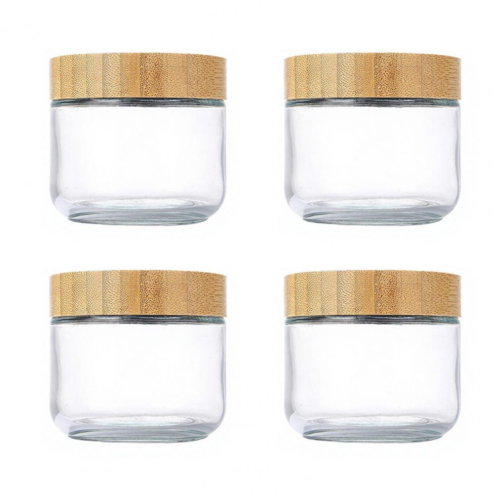 キッチン収納ジャー 密閉ガラスジャー 4個セット ガラス製オ - Meal Prep Jars With Lids のレビューと価格