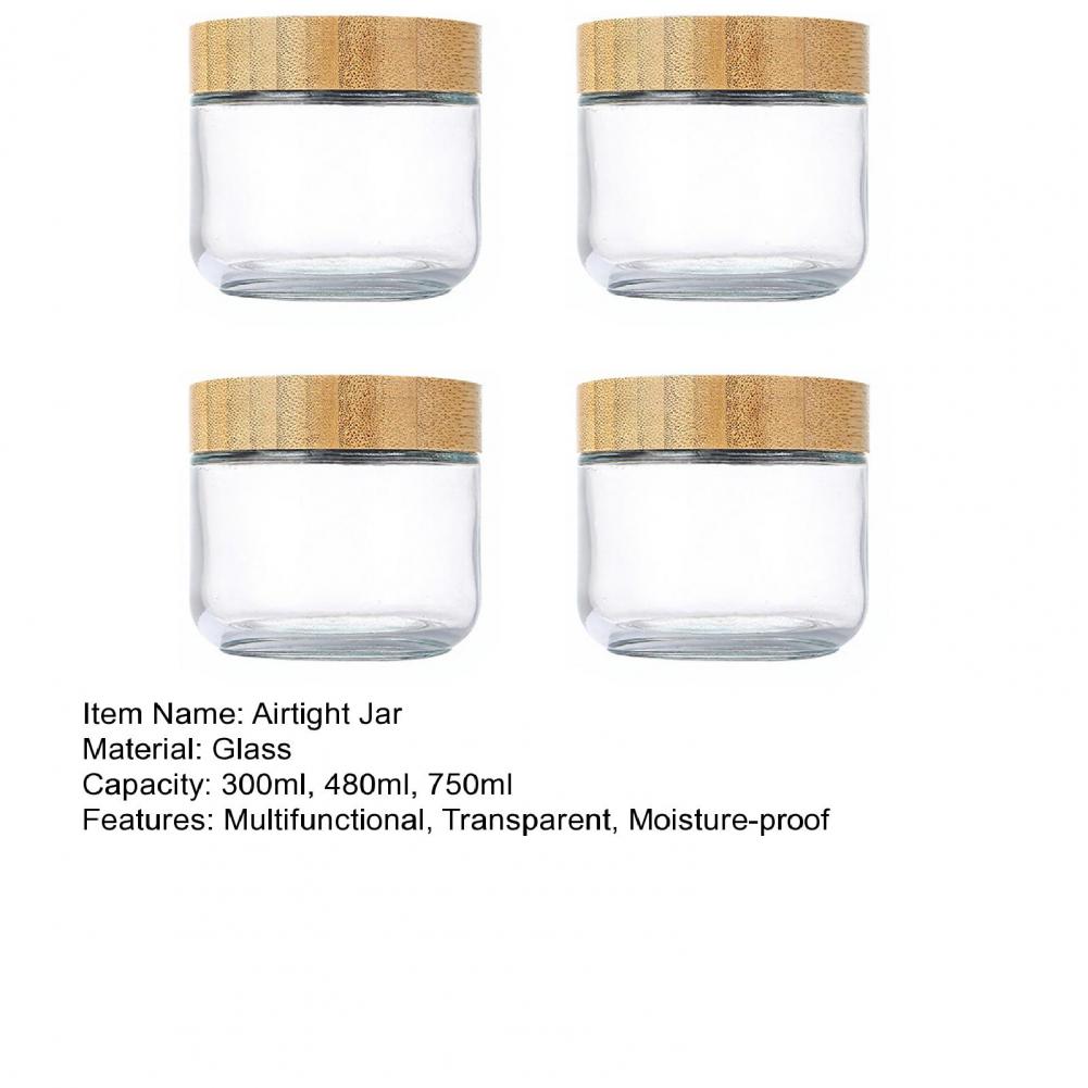 キッチン収納ジャー 密閉ガラスジャー 4個セット ガラス製オ - Meal Prep Jars With Lids のレビューと価格