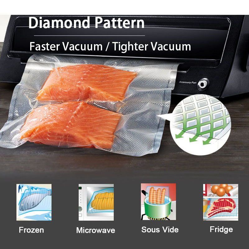 カスタム長さ真空シーラーバッグ 食品保存・真空調理用 3個ロ - Meal Prep Vacuum Seal Containers のレビューと価格