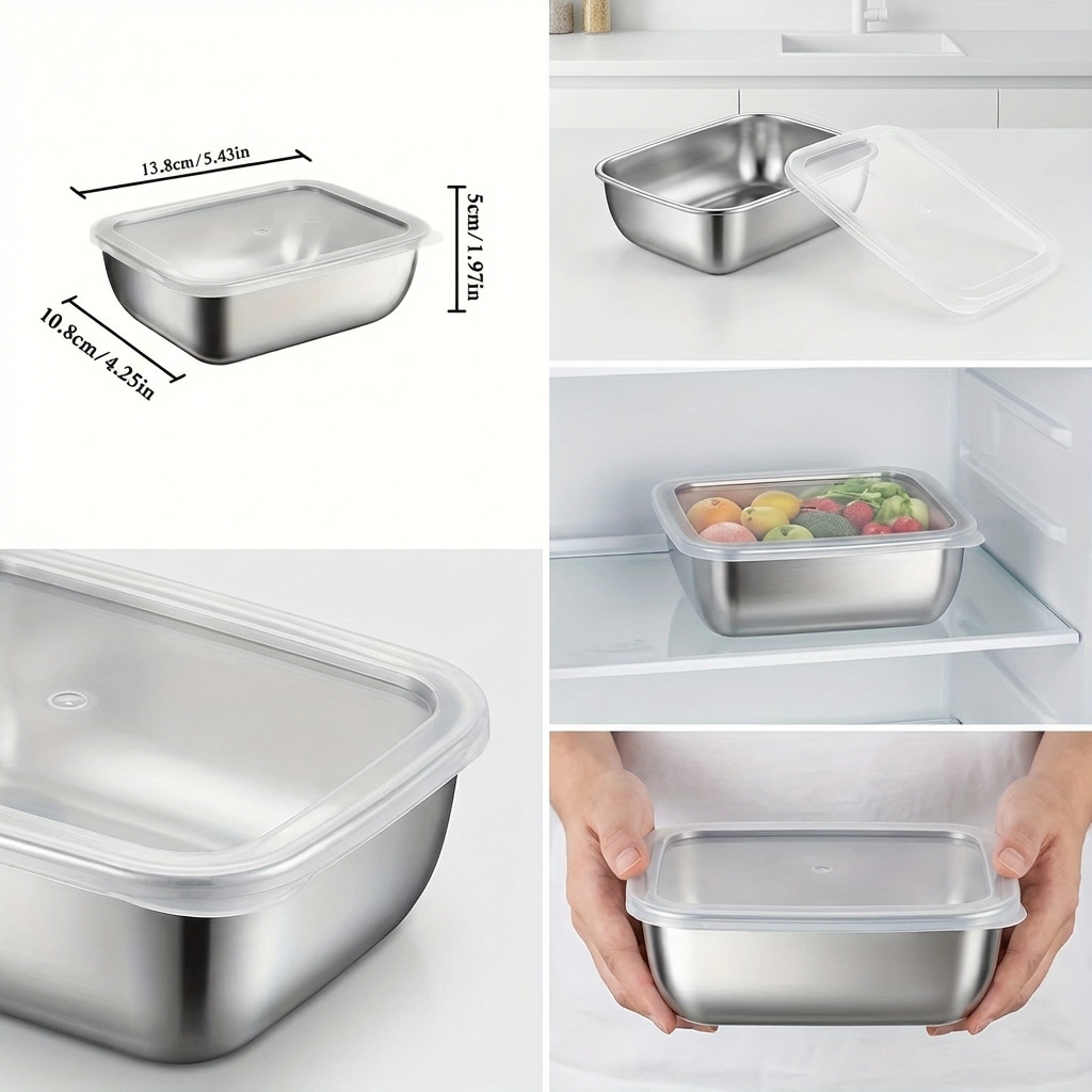 5個セット ステンレス製食品保存容器 スタッカブルミールプレ - Meal Prep Container のレビューと価格