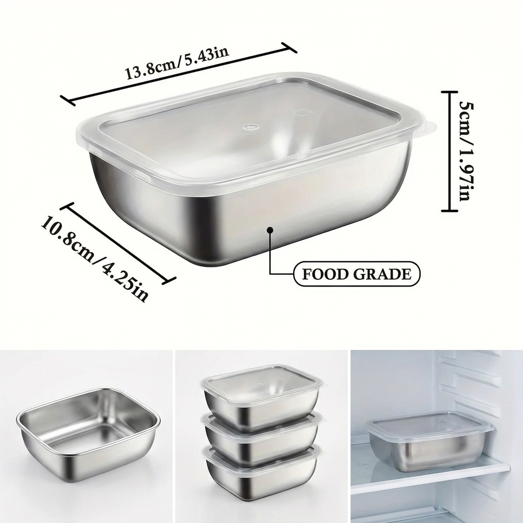 5個セット ステンレス製食品保存容器 スタッカブルミールプレ - Meal Prep Container のレビューと価格