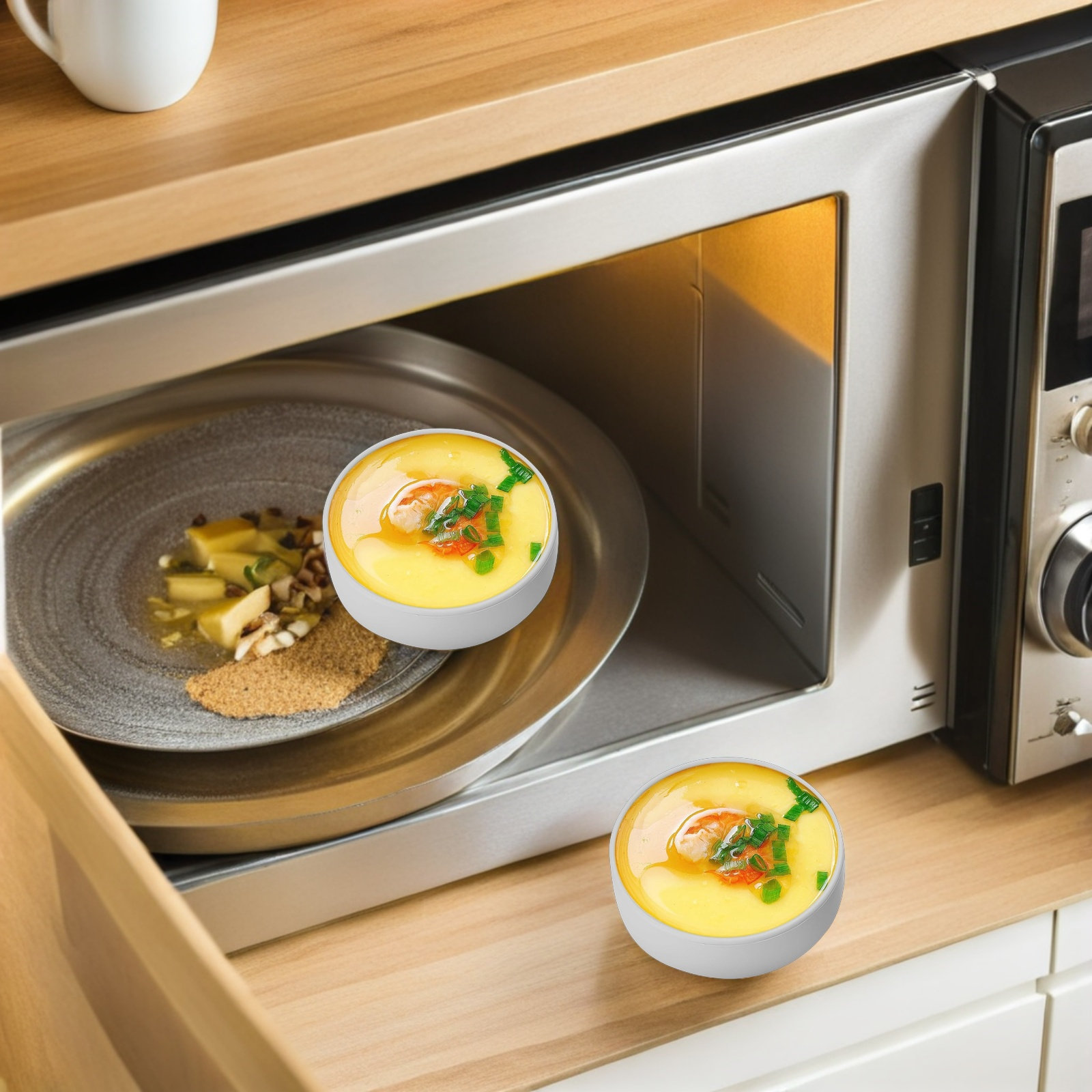 3個入りシリコンエアフライヤー用エッグモールド、ノンスティッ - Meal Prep Healthy Breakfast のレビューと価格