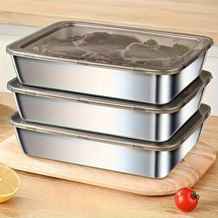 6個セット（3つの容器＋3つの蓋）ステンレス製食品保存容器セ - Meal Prep Container のレビューと価格