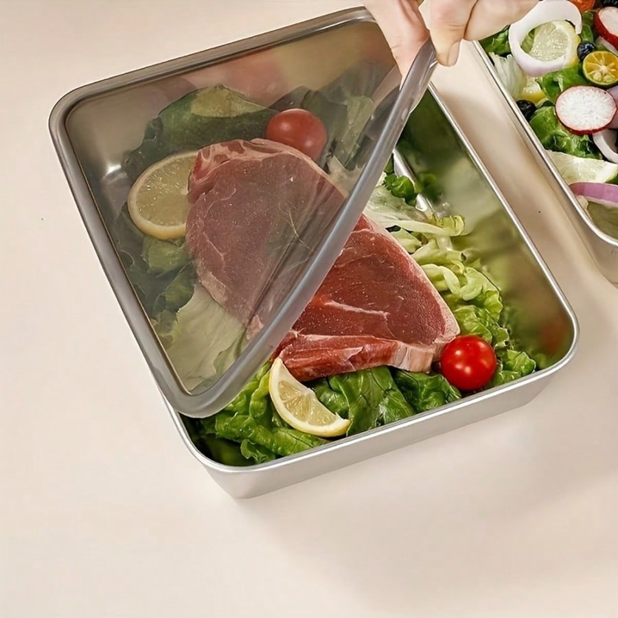 6個セット（3つの容器＋3つの蓋）ステンレス製食品保存容器セ - Meal Prep Container のレビューと価格