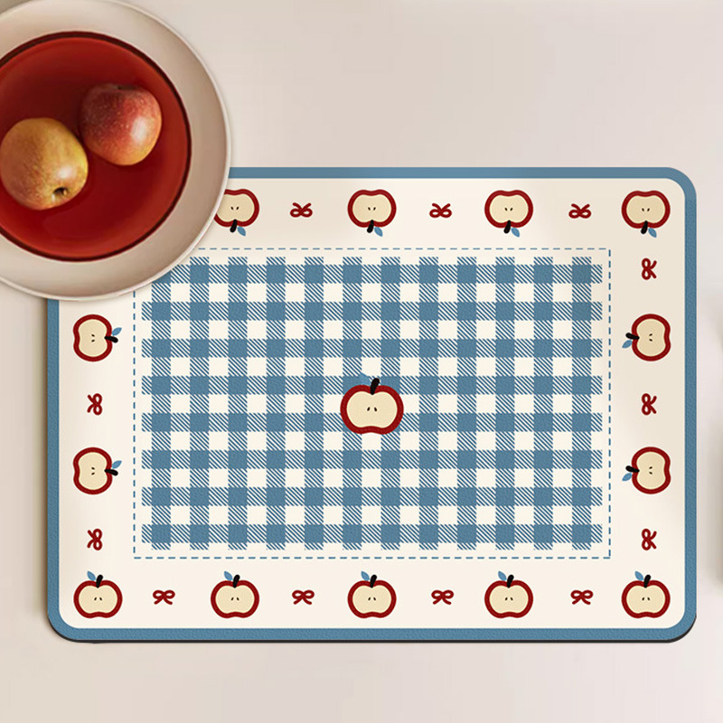 ユートアップルパターン乾燥マット 折りたたみ式 エッジシール - Meal Prep Format のレビューと価格
