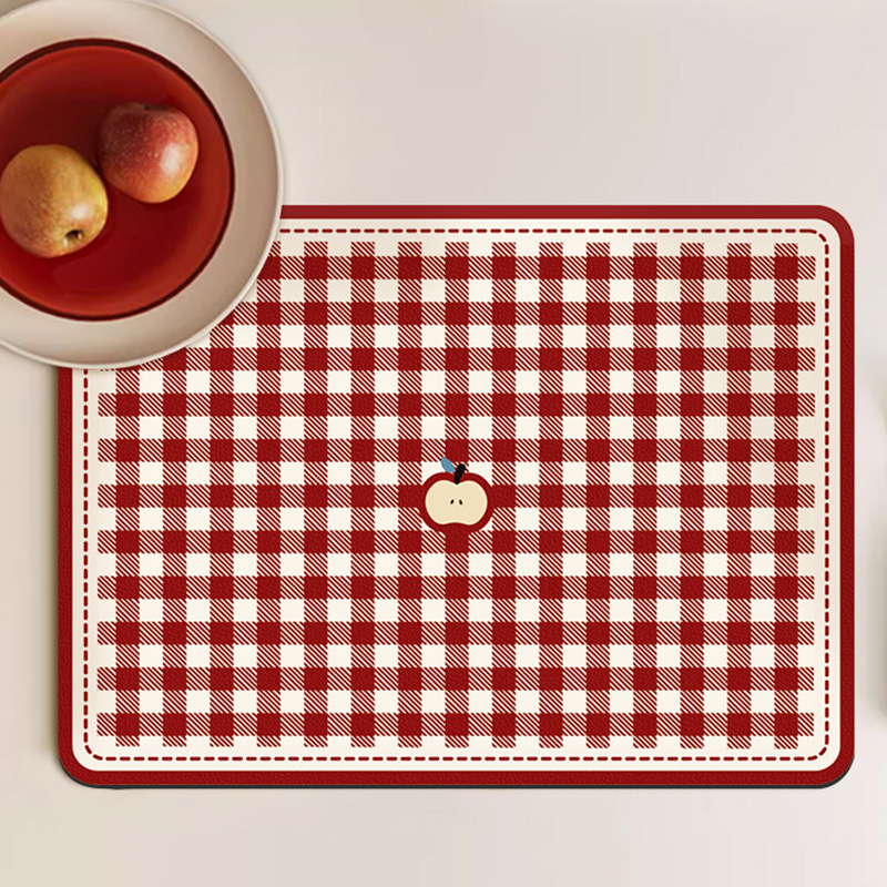 ユートアップルパターン乾燥マット 折りたたみ式 エッジシール - Meal Prep Format のレビューと価格