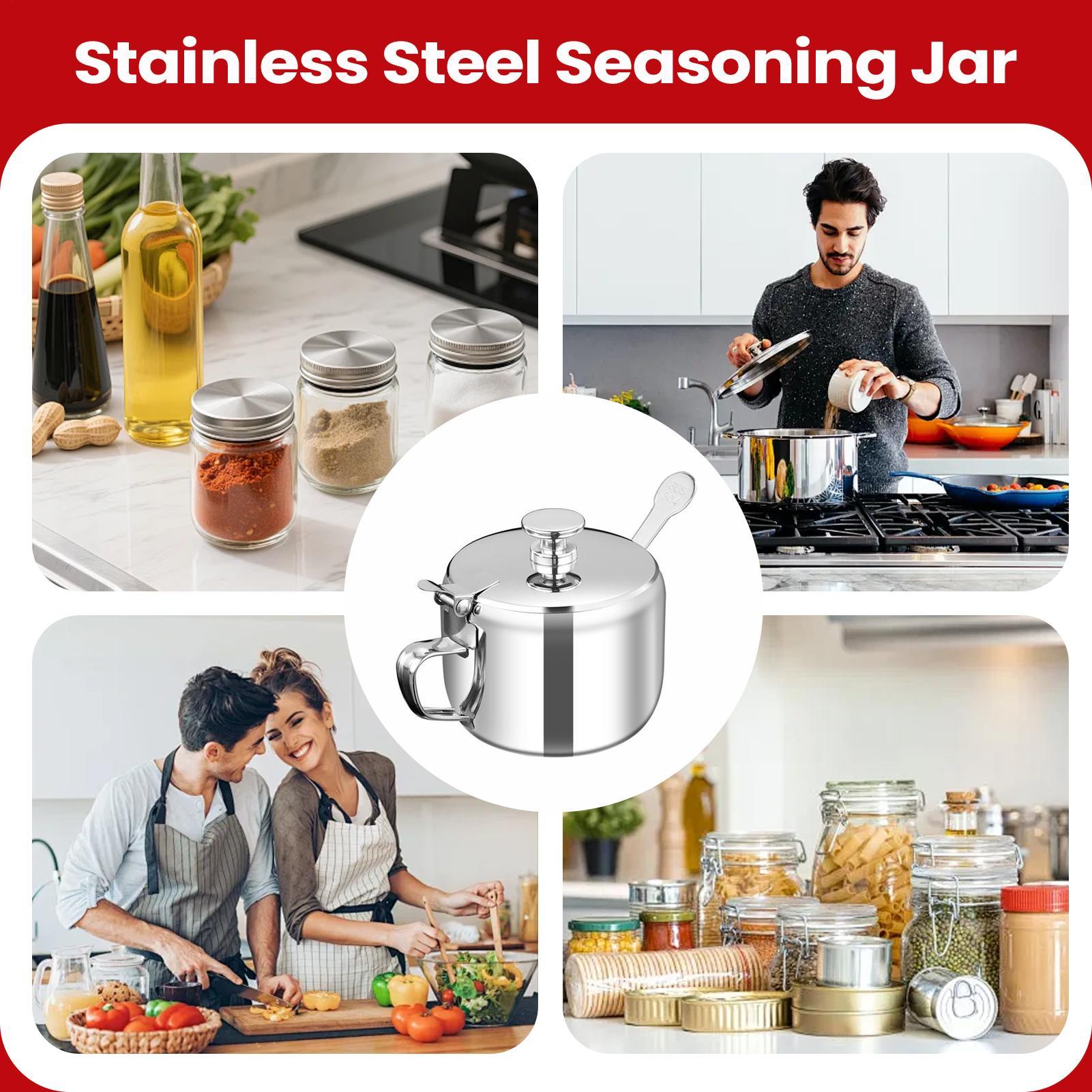 調味料容器カウンター収納ポット スプーン付き ステンレス製調 - Meal Prep Jars With Lids のレビューと価格