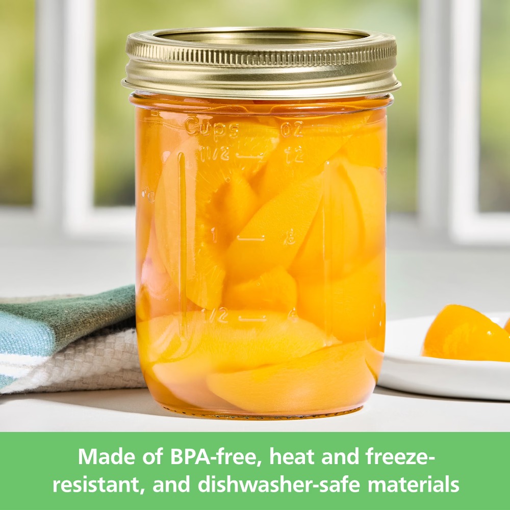12個入り 16オンス 広口ガラス製メイソンジャー ゴールド - Meal Prep Jars With Lids のレビューと価格