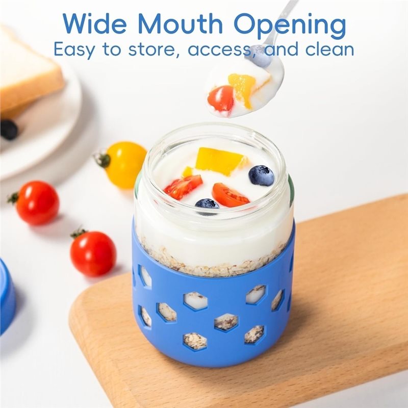 AB66-1セット オーバーナイトオートミールジャー（蓋とシ - Meal Prep Jars With Lids のレビューと価格