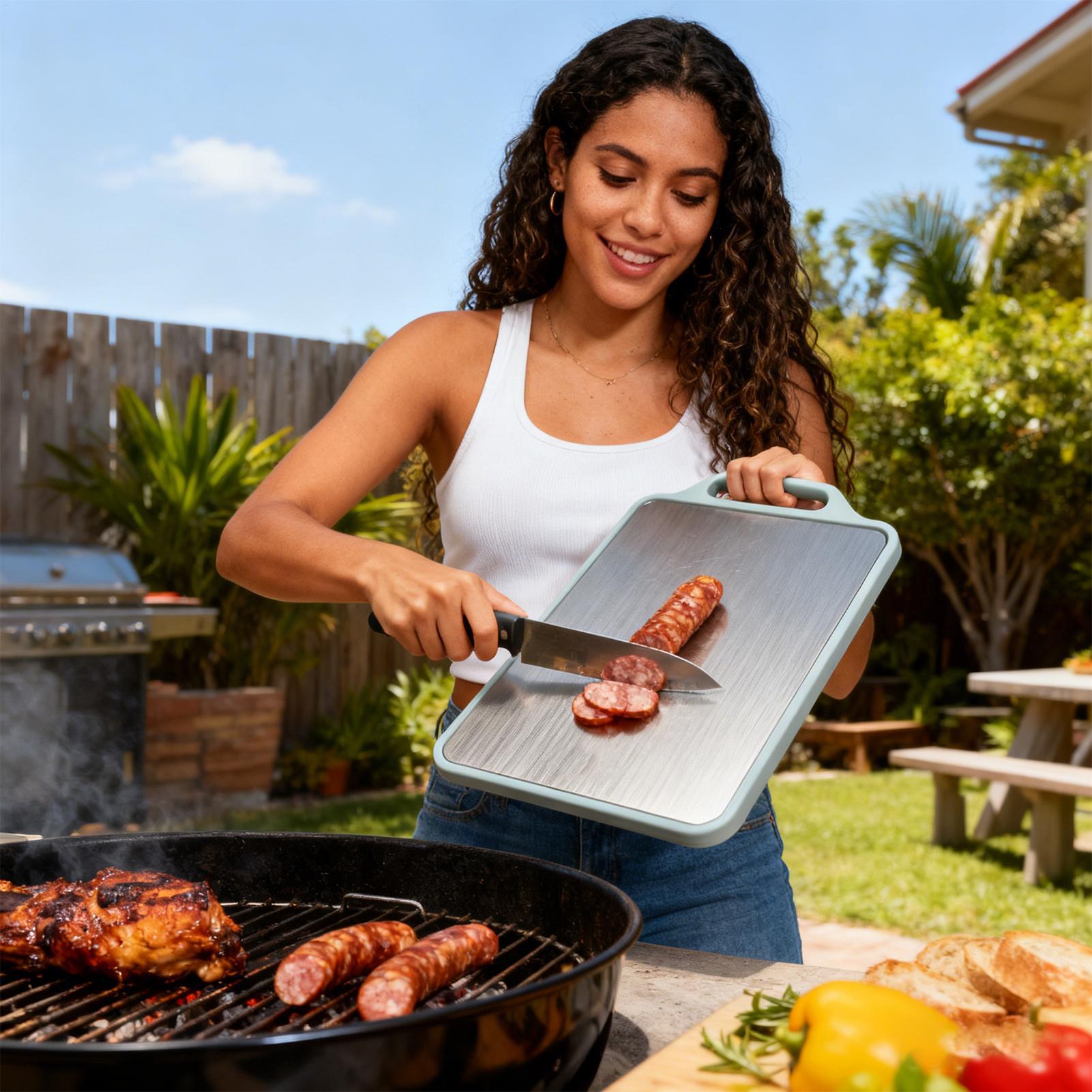 まな板 両面カッティングマット ハンドル付き キッチン レス - Meal Prep Format のレビューと価格