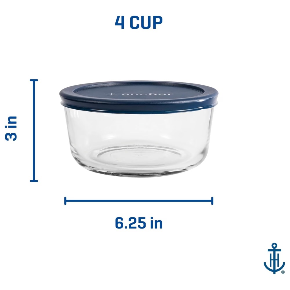 2個セット 丸型ガラス製食品保存容器 気密蓋付き 4カップ容 - Meal Prep Glass Containers Oven Safe のレビューと価格