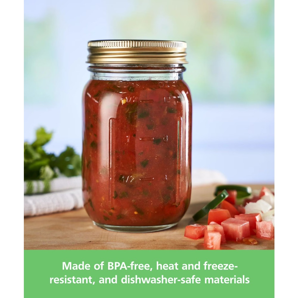 16オンスのメイソンジャー、レギュラーマウスピント缶詰ジャー - Meal Prep Jars With Lids のレビューと価格