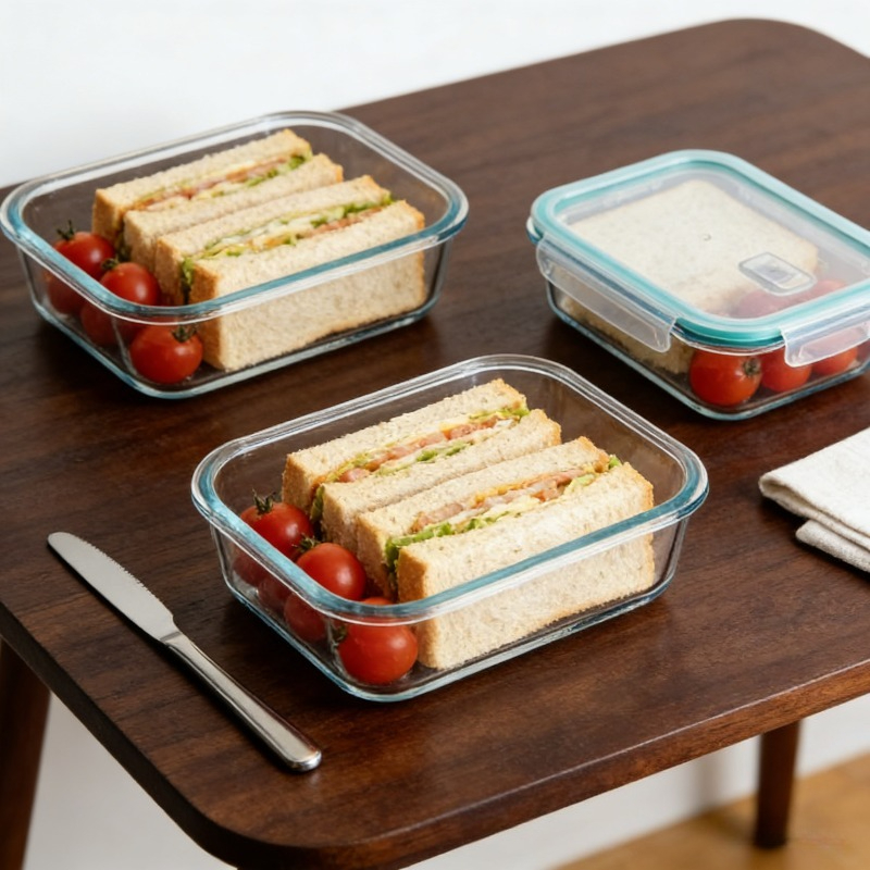 高硼珪酸ガラス製ランチボックス、電子レンジ加熱対応、密封弁当 - Meal Prep Glass Containers Oven Safe のレビューと価格