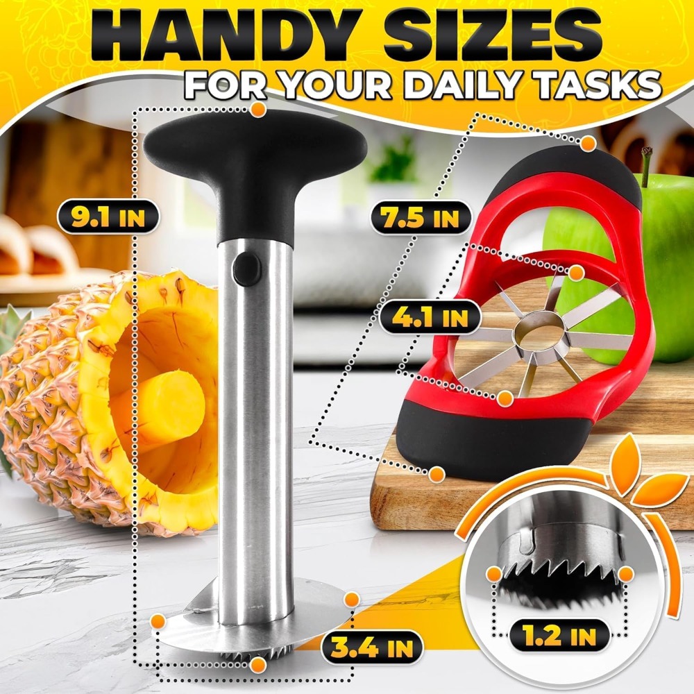 ステンレス製パイナップルコアラー＆スライサー - 厚刃付きフ - Pineapple Corer Slicer のレビューと価格
