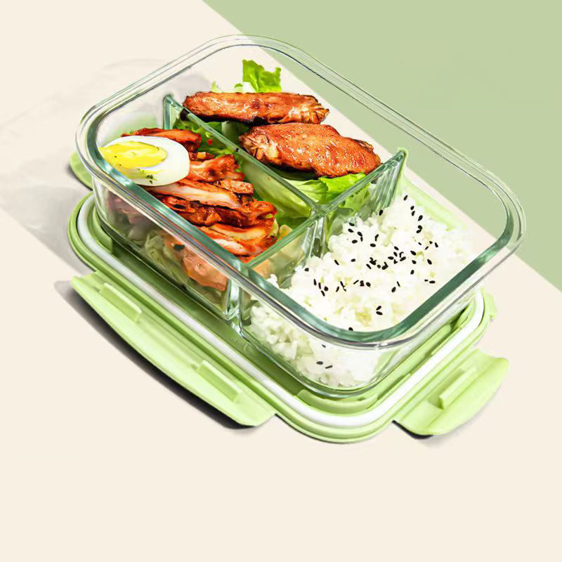 新しいスタイル弁当箱ガラス 1050 ミリリットル電子レンジ - Meal Prep Glass Containers Oven Safe のレビューと価格