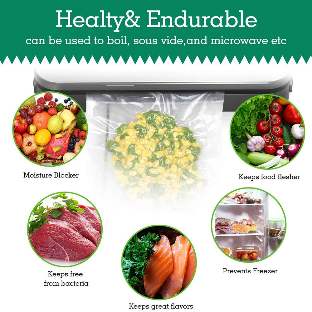 真空包装機用バッグ,食品保管用,20 cm x 30 cm, - Meal Prep Vacuum Seal Containers のレビューと価格