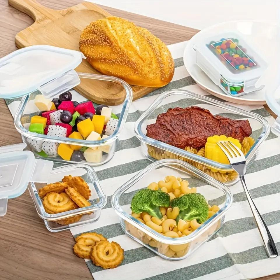 8個入り ホウケイ酸ガラス製食品保存容器 気密性のある漏れ防 - Meal Prep Jars With Lids のレビューと価格