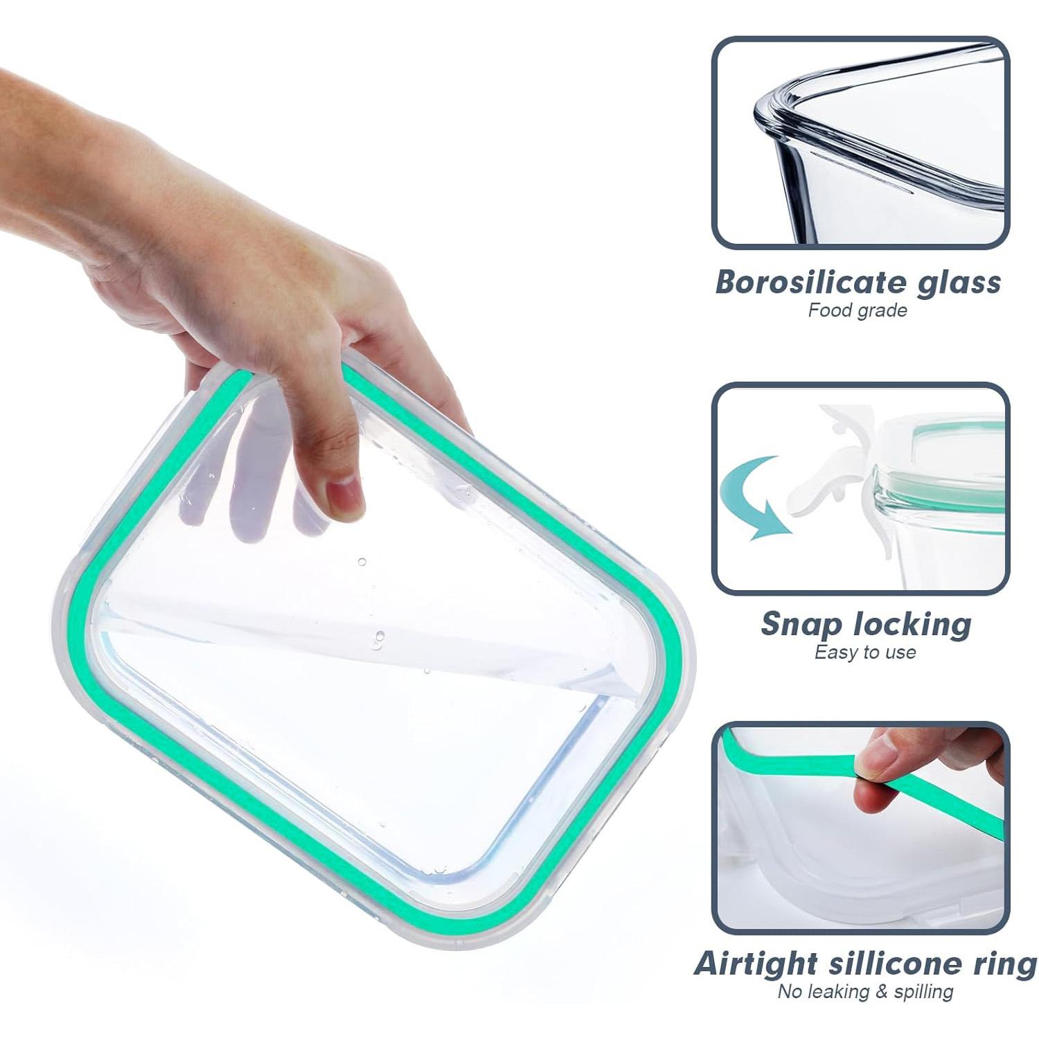 8個入り ホウケイ酸ガラス製食品保存容器 気密性のある漏れ防 - Meal Prep Jars With Lids のレビューと価格