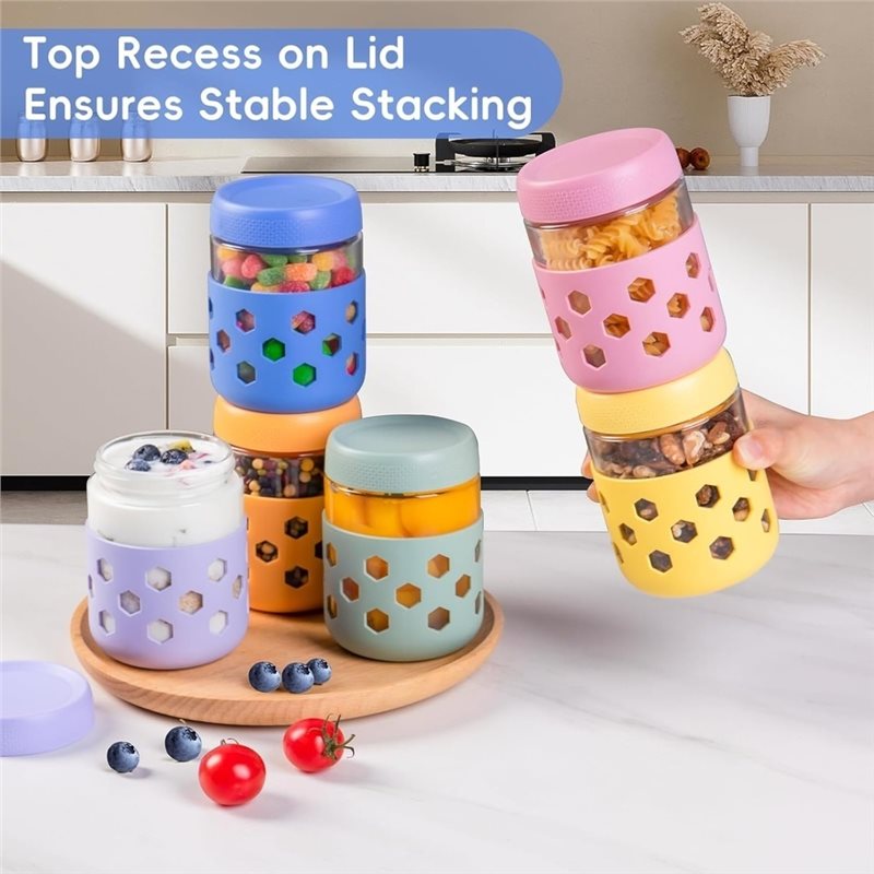 ABMH-ガラス瓶 密閉蓋付き、オーバーナイトオートミールジ - Meal Prep Jars With Lids のレビューと価格